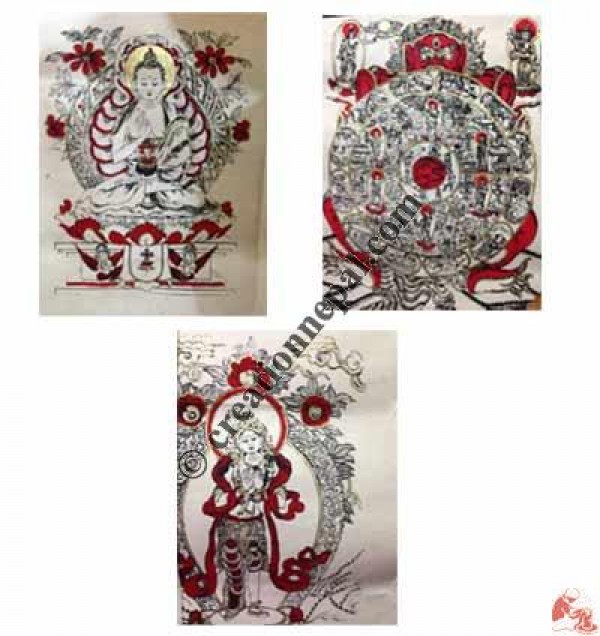 Handmade paper painted portraits