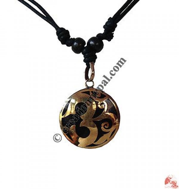 Sanskrit Om brass pendant