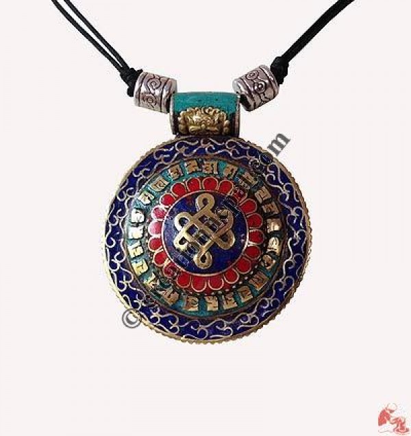 Endless knot big brass pendant