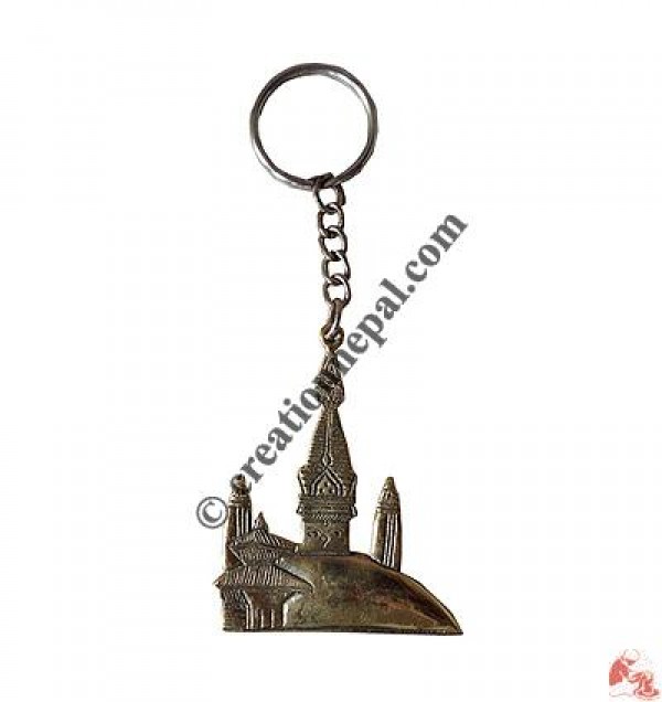 Stupa design brass key-ring