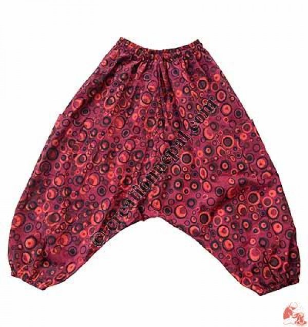 Fine cotton bubble-print kids trouser