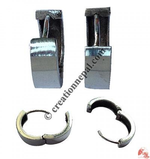 Circle shape silver ear ring