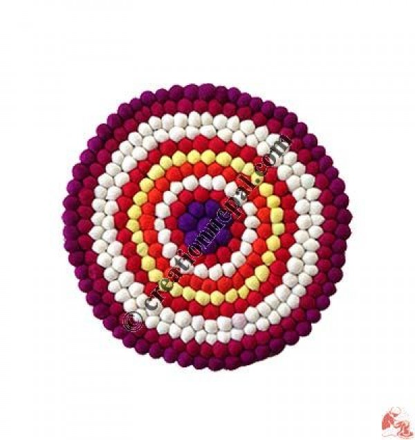 Wool felt balls circle mat3