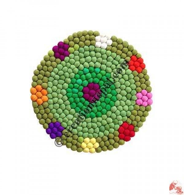 Wool felt balls circle mat5