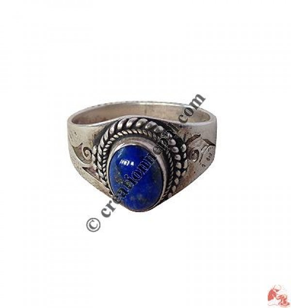 Lapis stone silvert finger ring