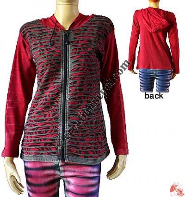 Razor-cut bubble print jacket