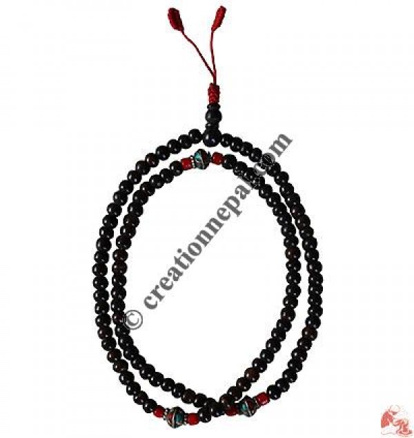 Decorated plain bone beads Mala
