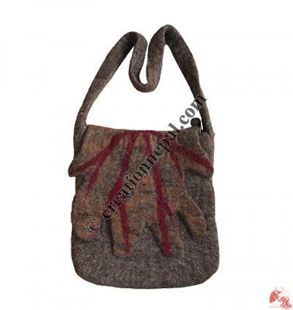 Unique leaf flap felt Bag