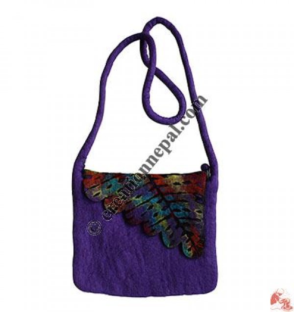 Plant-leaf design Flip Felt bag1