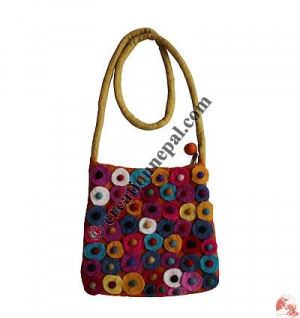 Colorful Circular Disks Felt Bag