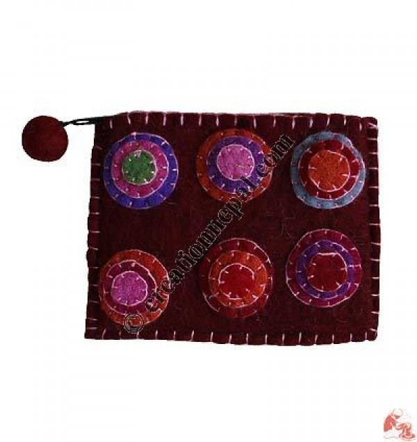 Raised Roundel Felt Coin Purse