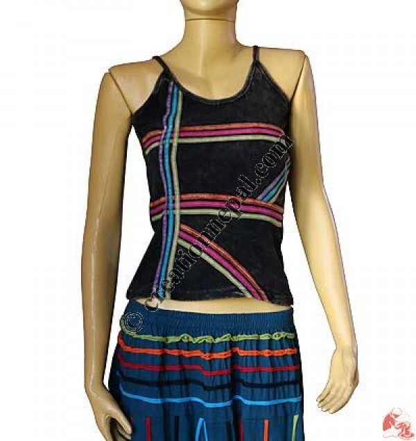 3-color stripes rib tank top
