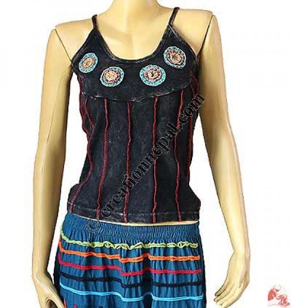4-flower rib tank top