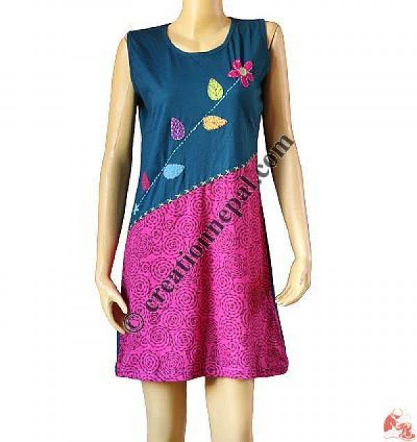 Prints and plain flower dress