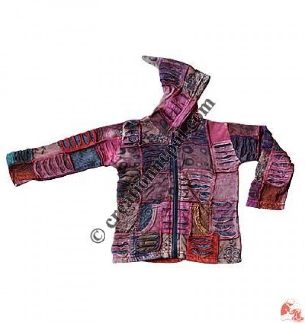 Patch-work kids rib Jacket 2