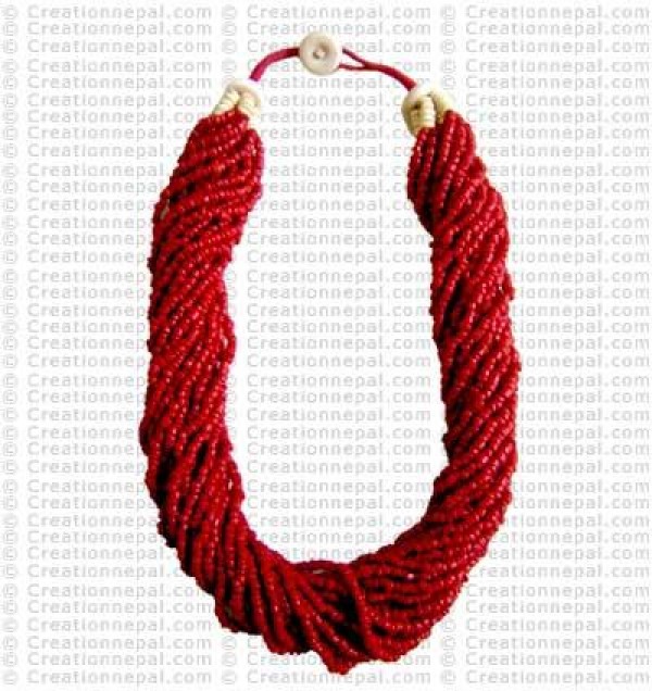 Glass bead necklace