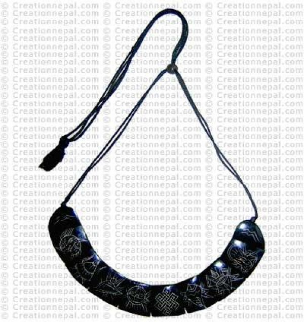 8 auspicious sign bone necklace 1