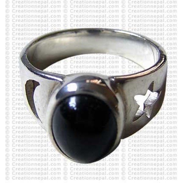 Moon and star design finger ring 1