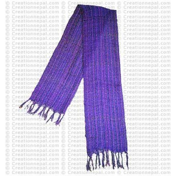 Cotton-silk net scarf