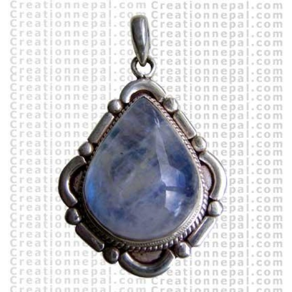 Rainbow moon stone pendant