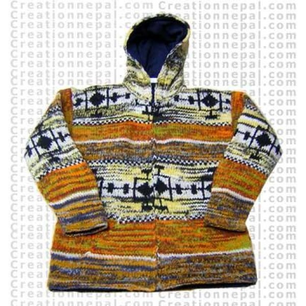 Mixed color woolen jacket5