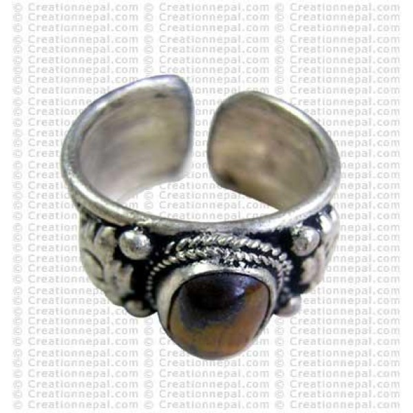 Tigereye stone finger ring