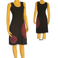 Mandala print embroidered dress