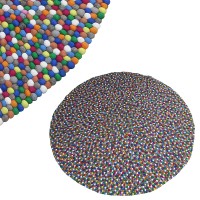 Felt balls round rug3 - 200 cm