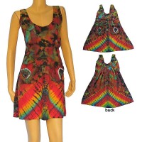Tie-dye thin rayon halter dress