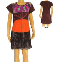 4-color joined hand embroidered dress
