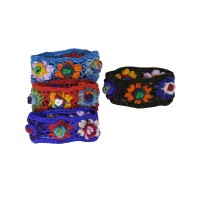 3-layer flowers woolen net headband