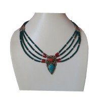 Turquoise pote Tibetan necklace