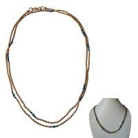 Single strand golden beads long necklace
