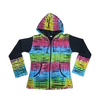 Colorful front razor cut rib hoodie