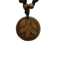 Peace sign carved bone pendent