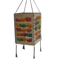Colorful flowers 4-fold lampshade