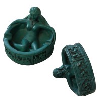 Erotic arts lady Turquoise ashtray
