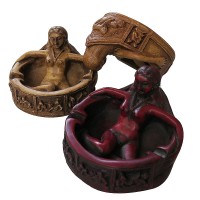 Embossed arts butter or red color ashtray