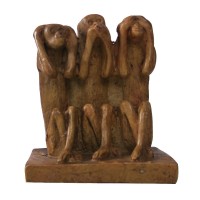 Resin ivory colour 3-monkey set 