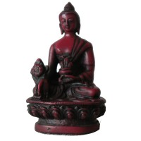 5 inch red medicine Buddha statue