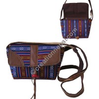 Leather- Stripy Bhutani small shoulder bag