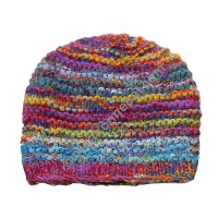 Wool and silk mixed color cap