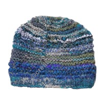 Wool and silk mixed Turquoise cap