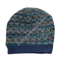 Colorful woolen blue cap