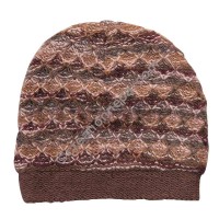 Colorful woolen brown cap