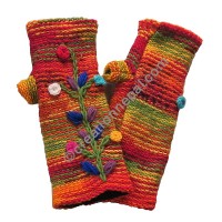 Orange tie dye woolen hand warmer
