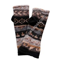 Brown pattern woolen hand warmer