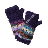Stripes Dark-purple tube gloves