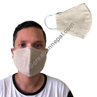 Hemp cotton V-shape natural white mask