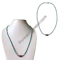 Turquoise beads single necklace